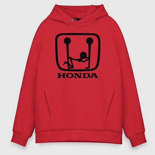 Мужское худи оверсайз Honda Logo Sexy / Красный – фото 1