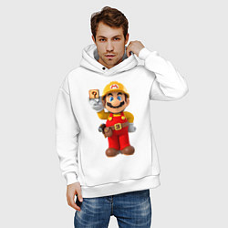 Толстовка оверсайз мужская Super Mario, цвет: белый — фото 2