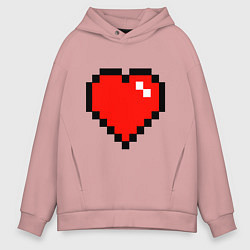 Толстовка оверсайз мужская Minecraft Lover, цвет: пыльно-розовый