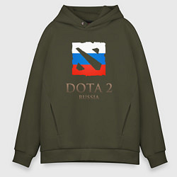 Толстовка оверсайз мужская Dota 2: Russia, цвет: хаки