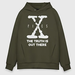 Толстовка оверсайз мужская X-Files: Truth is out there, цвет: хаки
