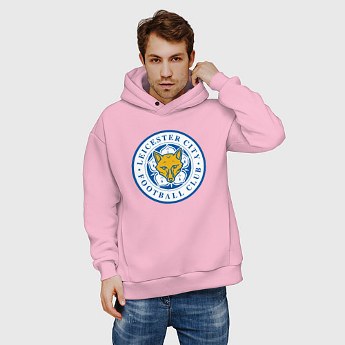 Мужское худи оверсайз Leicester City FC / Светло-розовый – фото 3