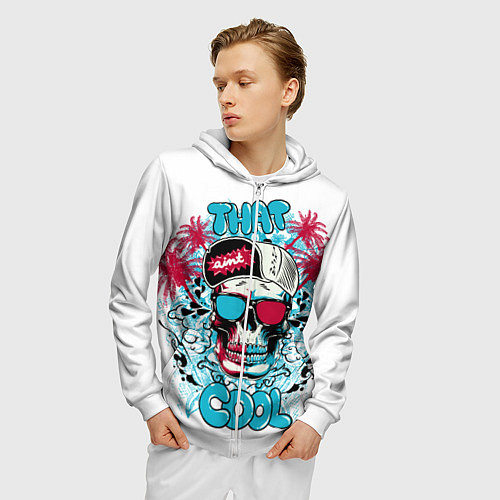 Мужская толстовка на молнии Это круто / 3D-Белый – фото 3