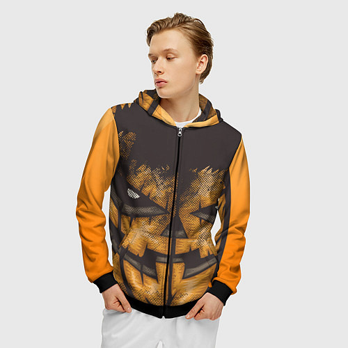 Мужская толстовка на молнии Helloween squash / 3D-Черный – фото 3