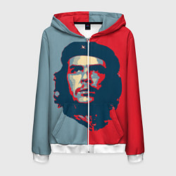 Толстовка 3D на молнии мужская Che Guevara, цвет: 3D-белый