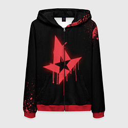 Толстовка 3D на молнии мужская Astralis: Black collection, цвет: 3D-красный