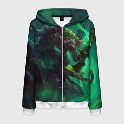 Толстовка 3D на молнии мужская Twitch, цвет: 3D-белый