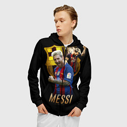 Толстовка 3D на молнии мужская Messi Star, цвет: 3D-черный — фото 2