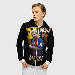 Толстовка 3D на молнии мужская Messi Star, цвет: 3D-белый — фото 2