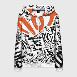 Толстовка 3D на молнии мужская Paramore: Riot, цвет: 3D-белый