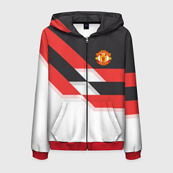 Толстовка 3D на молнии мужская Manchester United: Stipe, цвет: 3D-красный