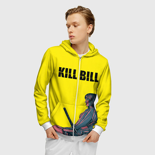 Мужская толстовка на молнии Kill Bill / 3D-Белый – фото 3