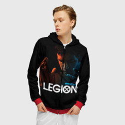 Толстовка 3D на молнии мужская Legion, цвет: 3D-красный — фото 2