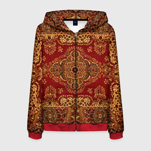 Мужская толстовка на молнии Человек-ковер / 3D-Красный – фото 1