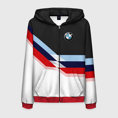 Мужская толстовка на молнии BMW M SPORT / 3D-Красный – фото 1