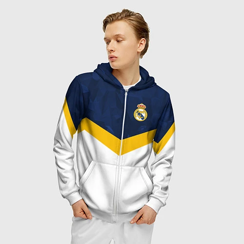 Мужская толстовка на молнии Real Madrid FC: Sport / 3D-Белый – фото 3