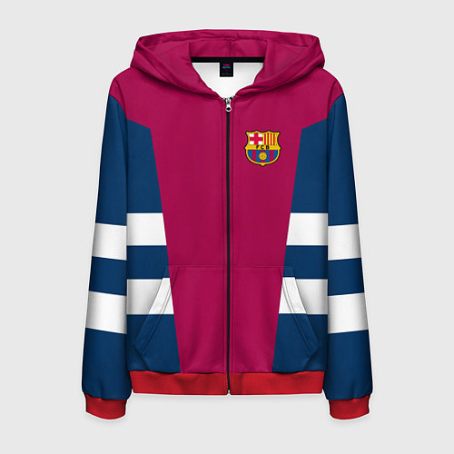 Мужская толстовка на молнии Barcelona FC: Vintage 2018 / 3D-Красный – фото 1