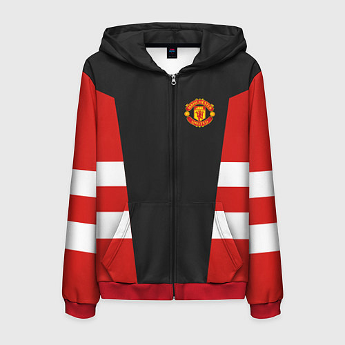 Мужская толстовка на молнии Man UTD FC: Vintage 2018 / 3D-Красный – фото 1