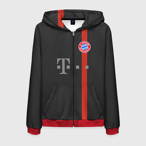 Мужская толстовка на молнии Bayern FC: Black 2018 / 3D-Красный – фото 1
