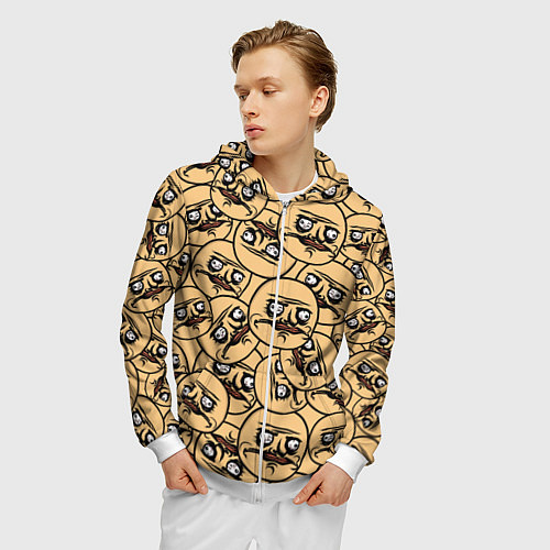 Мужская толстовка на молнии Me Gusta pattern / 3D-Белый – фото 3