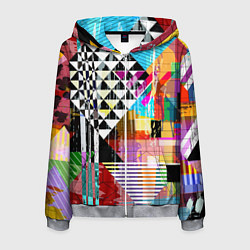 Толстовка 3D на молнии мужская RGB Geometry, цвет: 3D-меланж