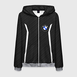 Толстовка 3D на молнии мужская BMW CARBON БМВ КАРБОН, цвет: 3D-меланж