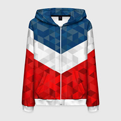 Толстовка 3D на молнии мужская Форма России, цвет: 3D-белый