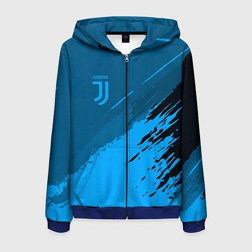 Мужская толстовка на молнии FC Juventus: Blue Original / 3D-Синий – фото 1