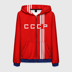 Толстовка 3D на молнии мужская Cборная СССР, цвет: 3D-синий