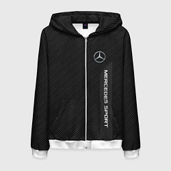 Толстовка 3D на молнии мужская Mercedes AMG: Sport Line, цвет: 3D-белый