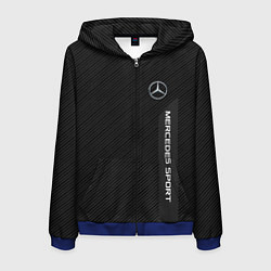 Толстовка 3D на молнии мужская Mercedes AMG: Sport Line, цвет: 3D-синий