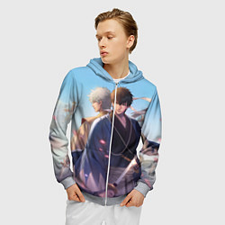 Толстовка 3D на молнии мужская Gintama, цвет: 3D-меланж — фото 2