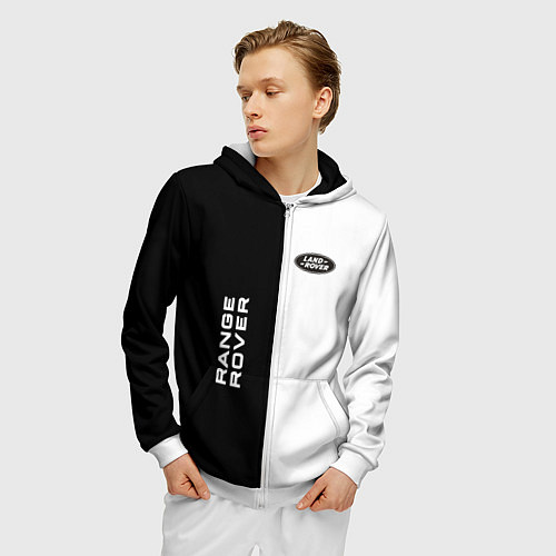 Мужская толстовка на молнии Land Rover: Range Rover / 3D-Белый – фото 3