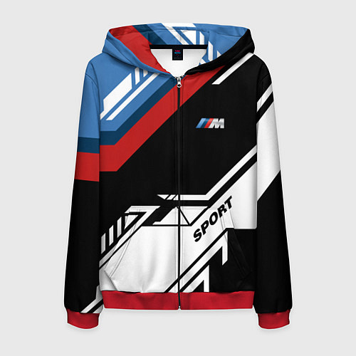 Мужская толстовка на молнии BMW GEOMETRY SPORT БМВ M PERFORMANCE / 3D-Красный – фото 1