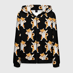 Толстовка 3D на молнии мужская Foxes Dab, цвет: 3D-черный