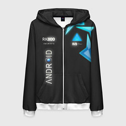 Толстовка 3D на молнии мужская Detroit: Android RK800, цвет: 3D-белый