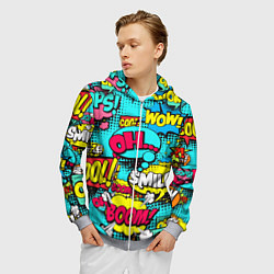 Толстовка 3D на молнии мужская Кислотный поп-арт, цвет: 3D-меланж — фото 2