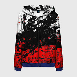 Толстовка 3D на молнии мужская Брызги красок, цвет: 3D-синий