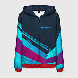 Толстовка 3D на молнии мужская Cyberpunk 2077, цвет: 3D-красный