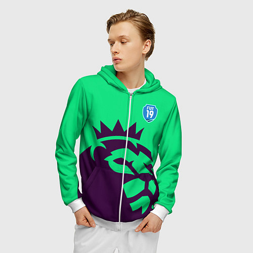 Мужская толстовка на молнии FIFA Barclays 2019 / 3D-Белый – фото 3