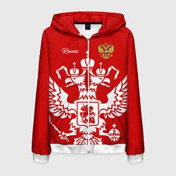 Толстовка 3D на молнии мужская Red Russia, цвет: 3D-белый