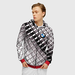 Толстовка 3D на молнии мужская BMW - pattern, цвет: 3D-красный — фото 2