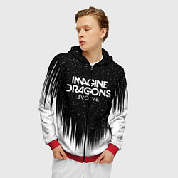 Толстовка 3D на молнии мужская IMAGINE DRAGONS, цвет: 3D-красный — фото 2