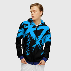 Толстовка 3D на молнии мужская Сектор Газа, цвет: 3D-синий — фото 2