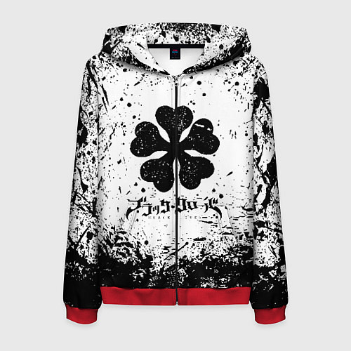Мужская толстовка на молнии ЧЁРНЫЙ КЛЕВЕР / 3D-Красный – фото 1