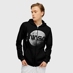 Толстовка 3D на молнии мужская NASA Apollo 16, цвет: 3D-черный — фото 2