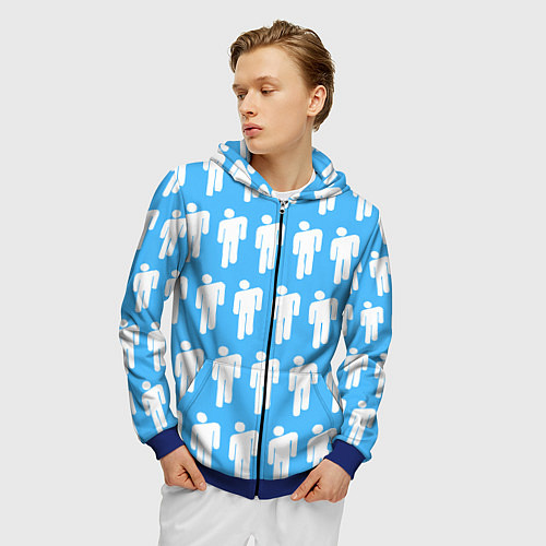 Мужская толстовка на молнии Billie Eilish / 3D-Синий – фото 3