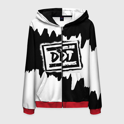 Мужская толстовка на молнии ДДТ / 3D-Красный – фото 1