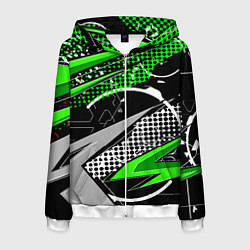 Мужская толстовка на молнии Black and green corners