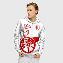 Толстовка 3D на молнии мужская Arsenal, цвет: 3D-белый — фото 2